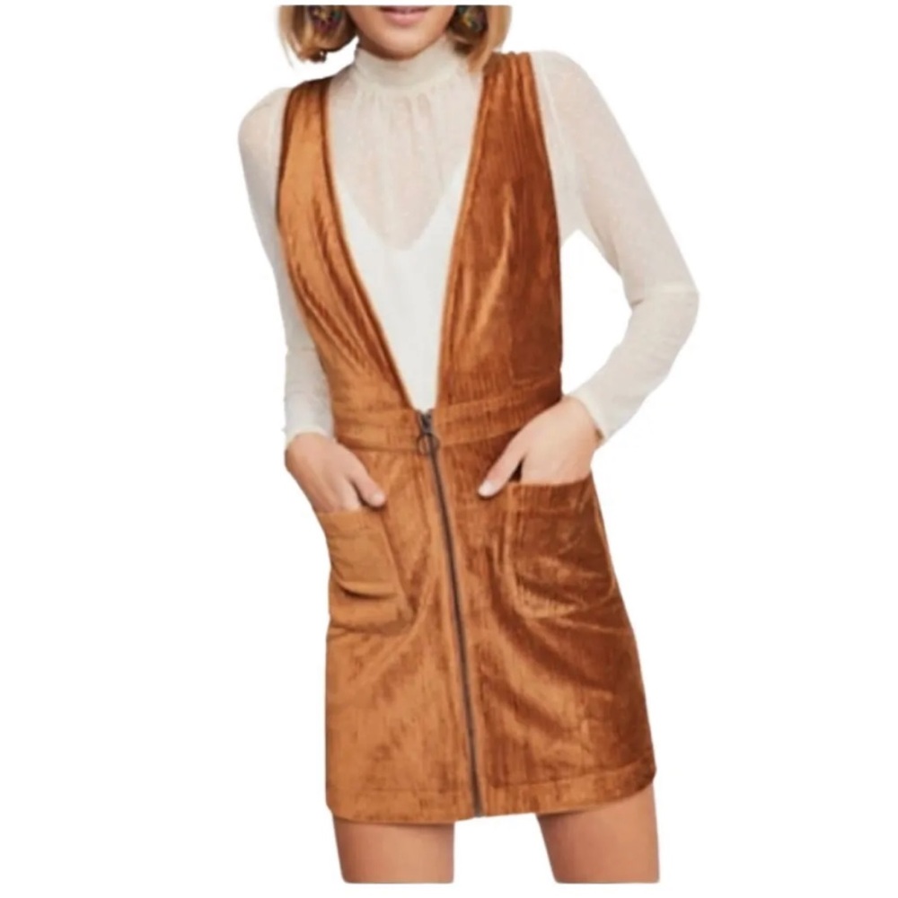 Moon River Corduroy Overall Dress
